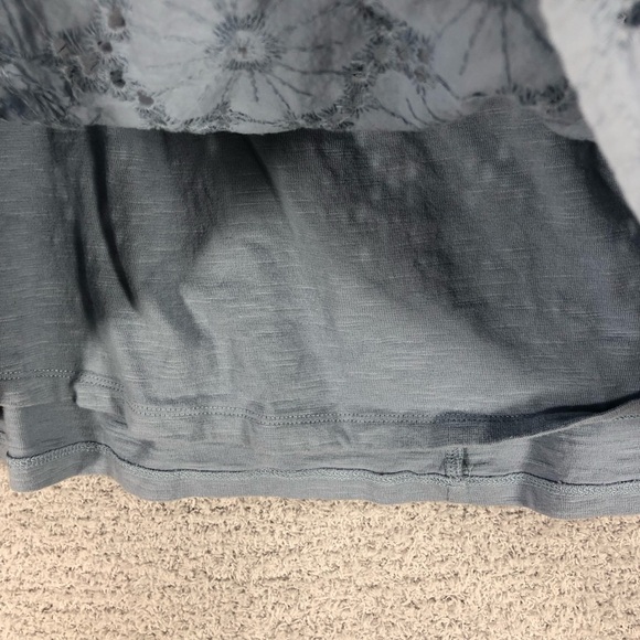 Lane Bryant Blue Eyelet Blouse Size 18/20 Boho Cottagecore Flutter Sleeve Cotton - Picture 10 of 14